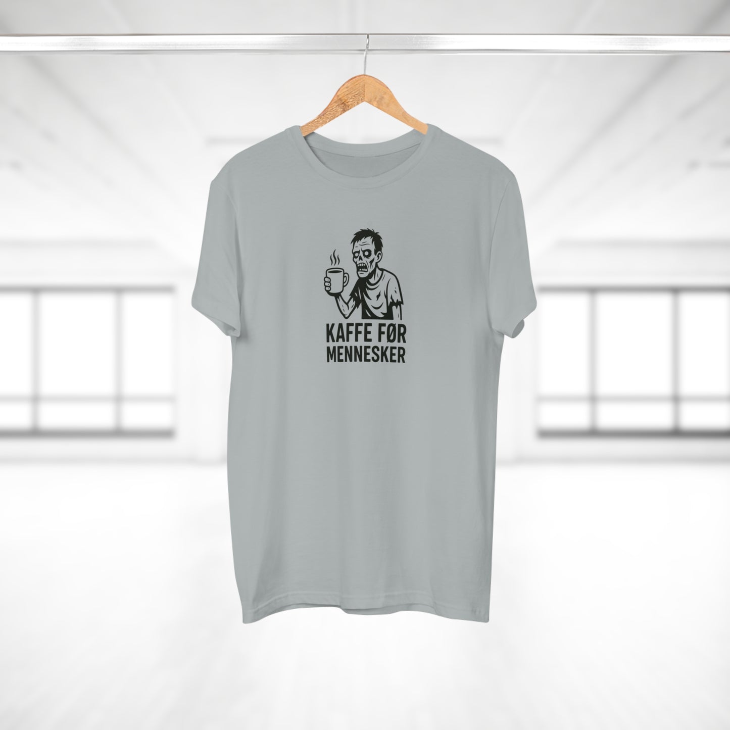 Kaffe før mennesker T-shirt | Sjov zombie T-shirt med humor til kaffeelskere, kollegaer og morgentrætte