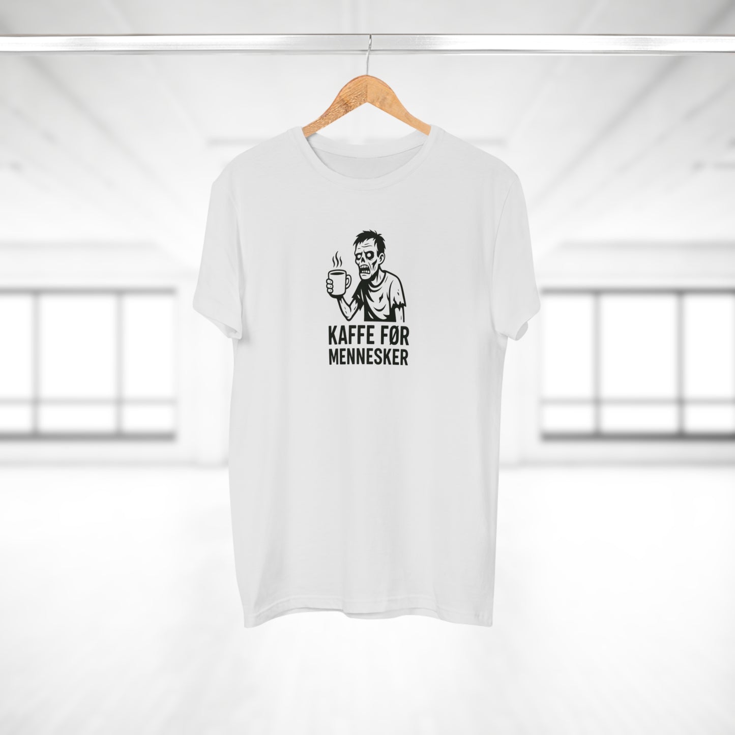 Kaffe før mennesker T-shirt | Sjov zombie T-shirt med humor til kaffeelskere, kollegaer og morgentrætte