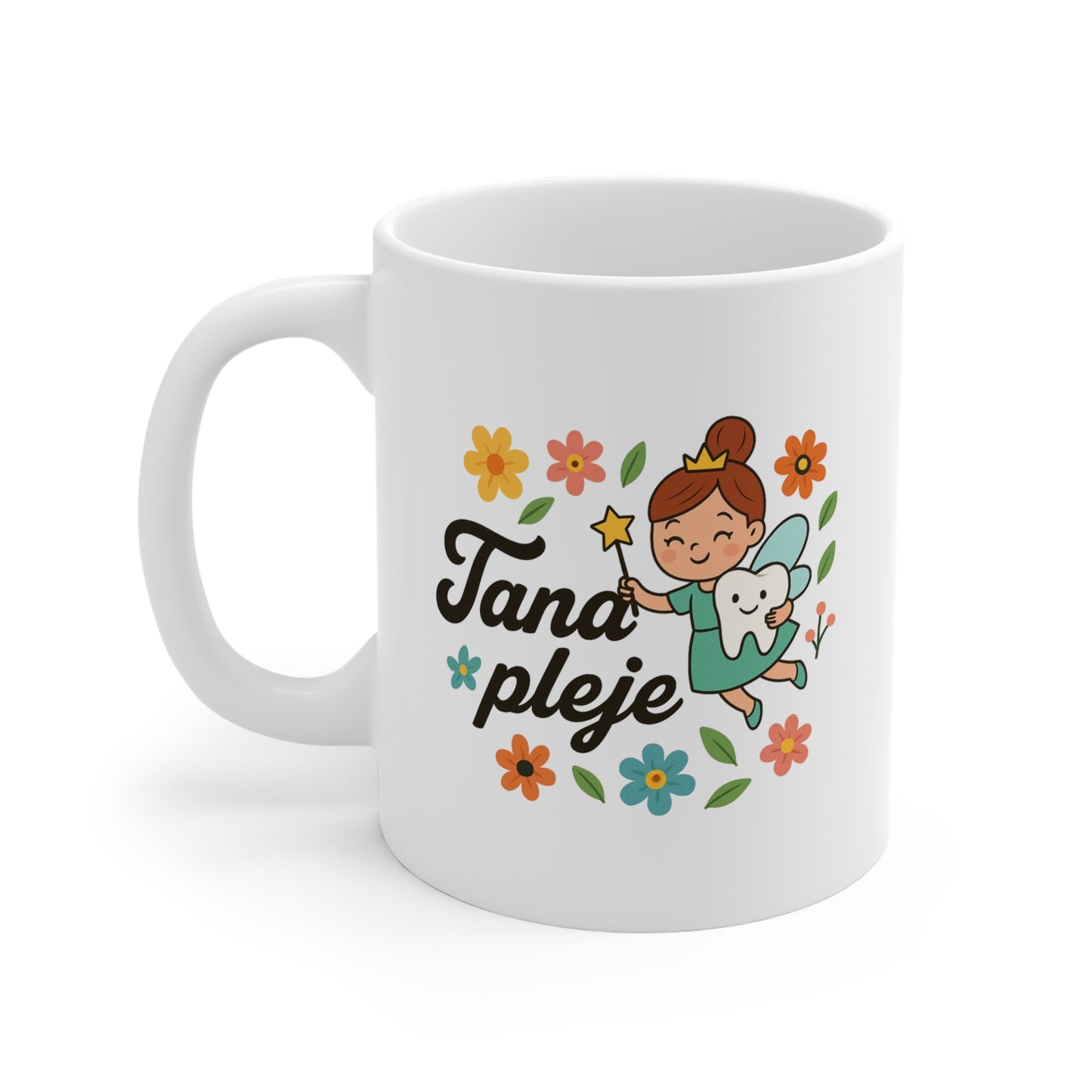 Sød Tandpleje Krus med Tandfe Illustration – Perfekt til Hygge, Klinik eller Gave