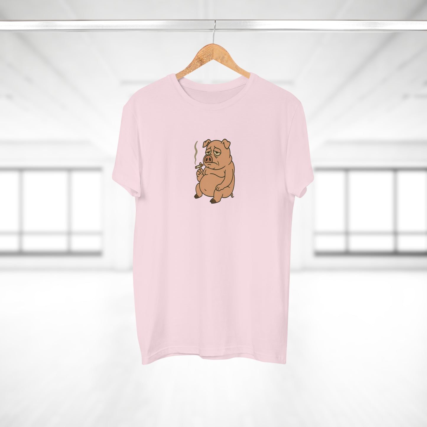 ,,Depressed pig'' t-shirt - deprimeret gris med cigaret | sjov t-shirt | gave