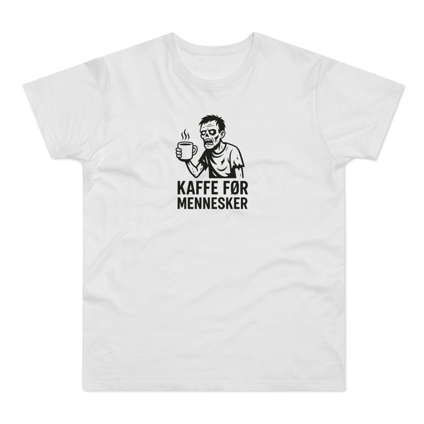 Kaffe før mennesker T-shirt | Sjov zombie T-shirt med humor til kaffeelskere, kollegaer og morgentrætte