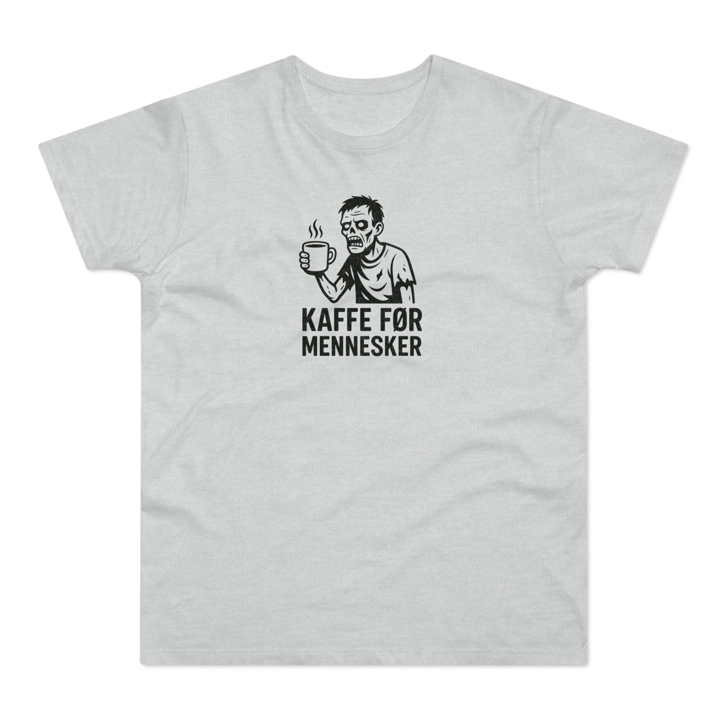 Kaffe før mennesker T-shirt | Sjov zombie T-shirt med humor til kaffeelskere, kollegaer og morgentrætte