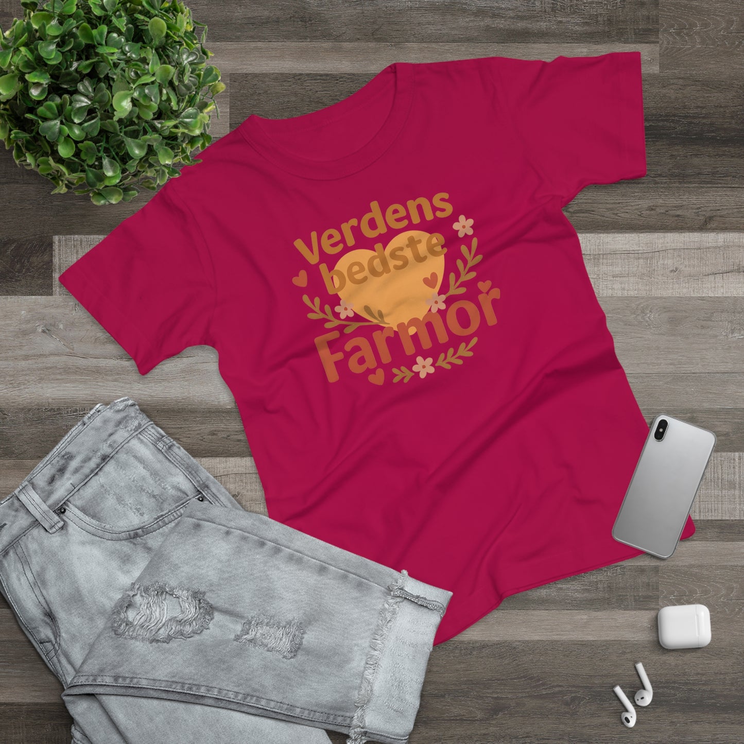 Verdens Bedste Farmor T-shirt – Sødt og Personligt Design | Perfekt Gave til Fødselsdag, Jul eller Mors Dag