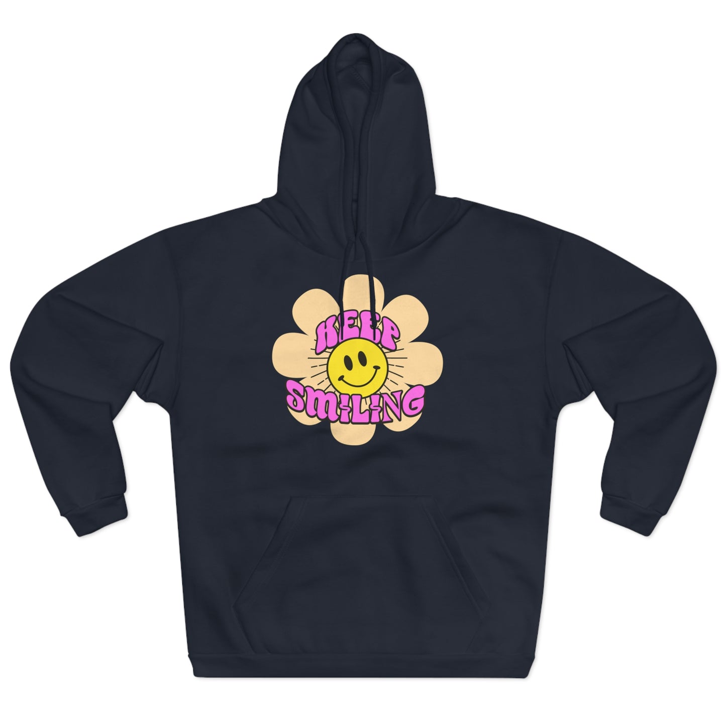 Smilende Solskin Unisex Pullover Hættetrøje | Hyggelig Sweatshirt til Hverdag, Perfekt Gave til Venner, Afslappet Streetwear, Happy Vibes