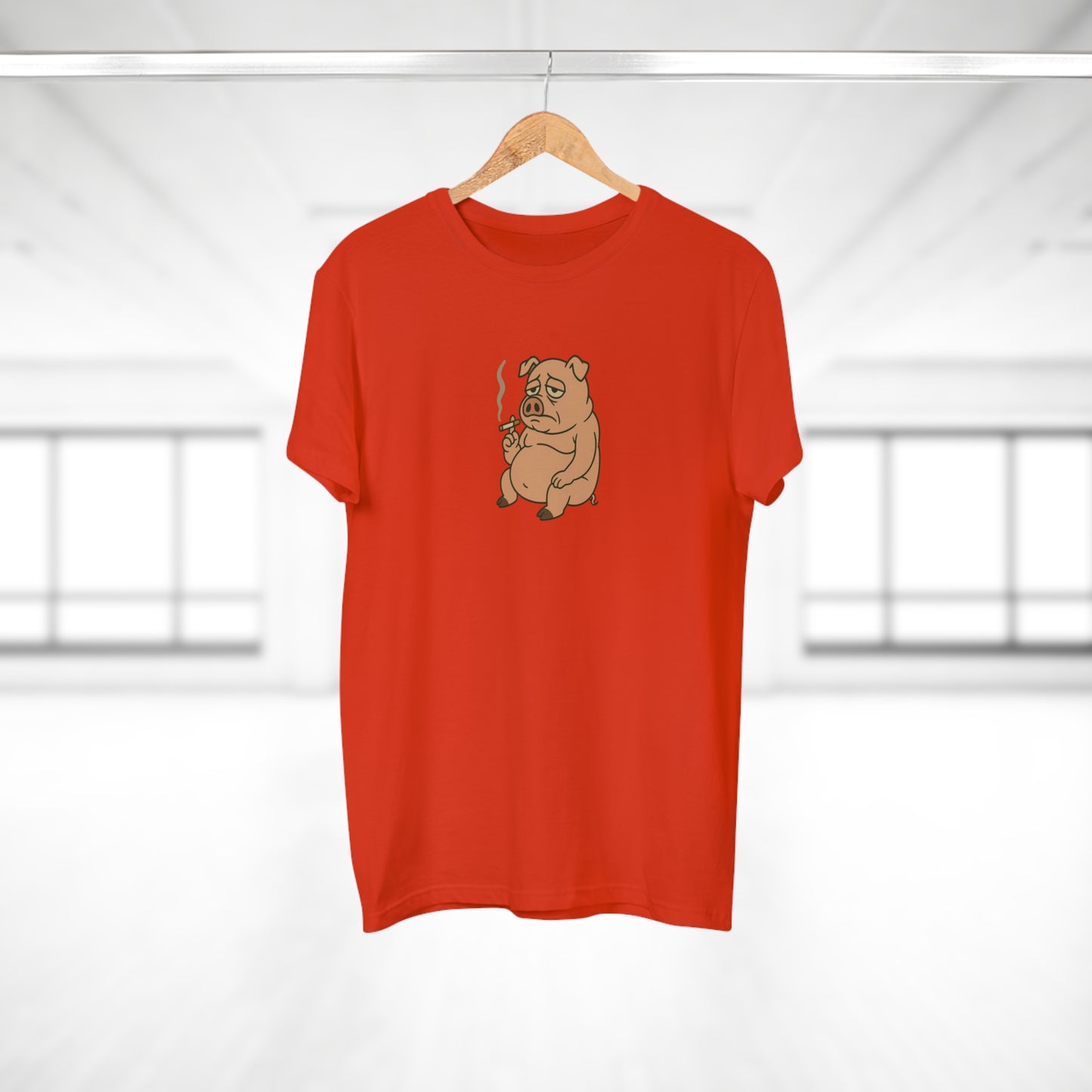 ,,Depressed pig'' t-shirt - deprimeret gris med cigaret | sjov t-shirt | gave