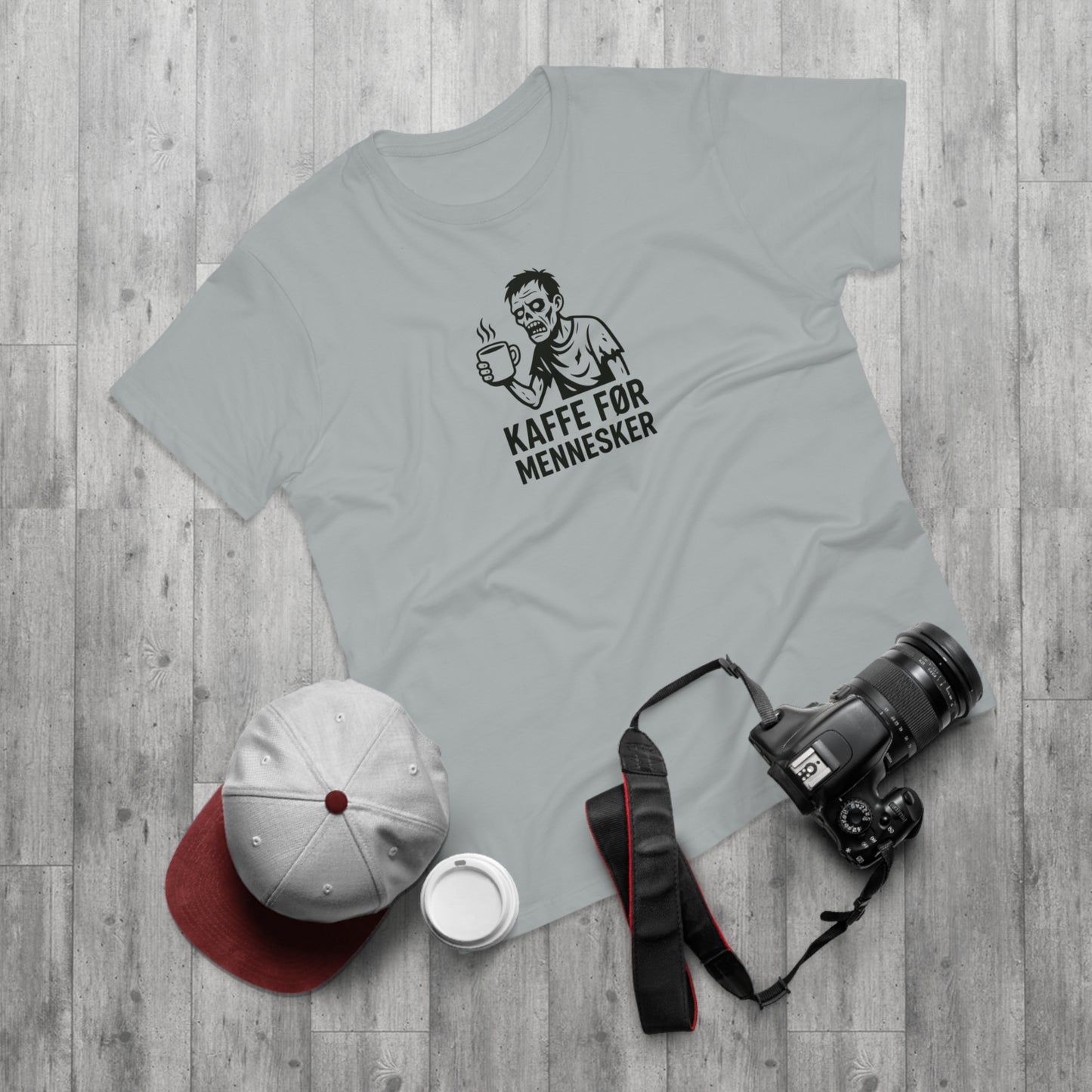Kaffe før mennesker T-shirt | Sjov zombie T-shirt med humor til kaffeelskere, kollegaer og morgentrætte