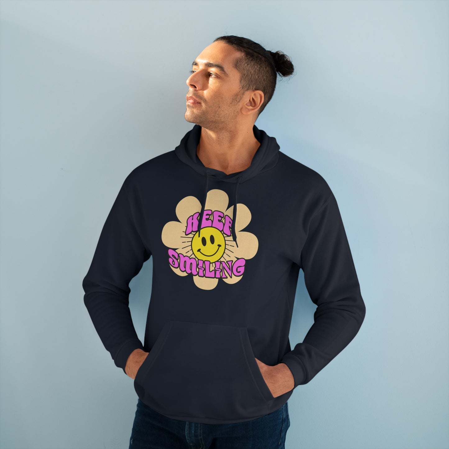 Smilende Solskin Unisex Pullover Hættetrøje | Hyggelig Sweatshirt til Hverdag, Perfekt Gave til Venner, Afslappet Streetwear, Happy Vibes