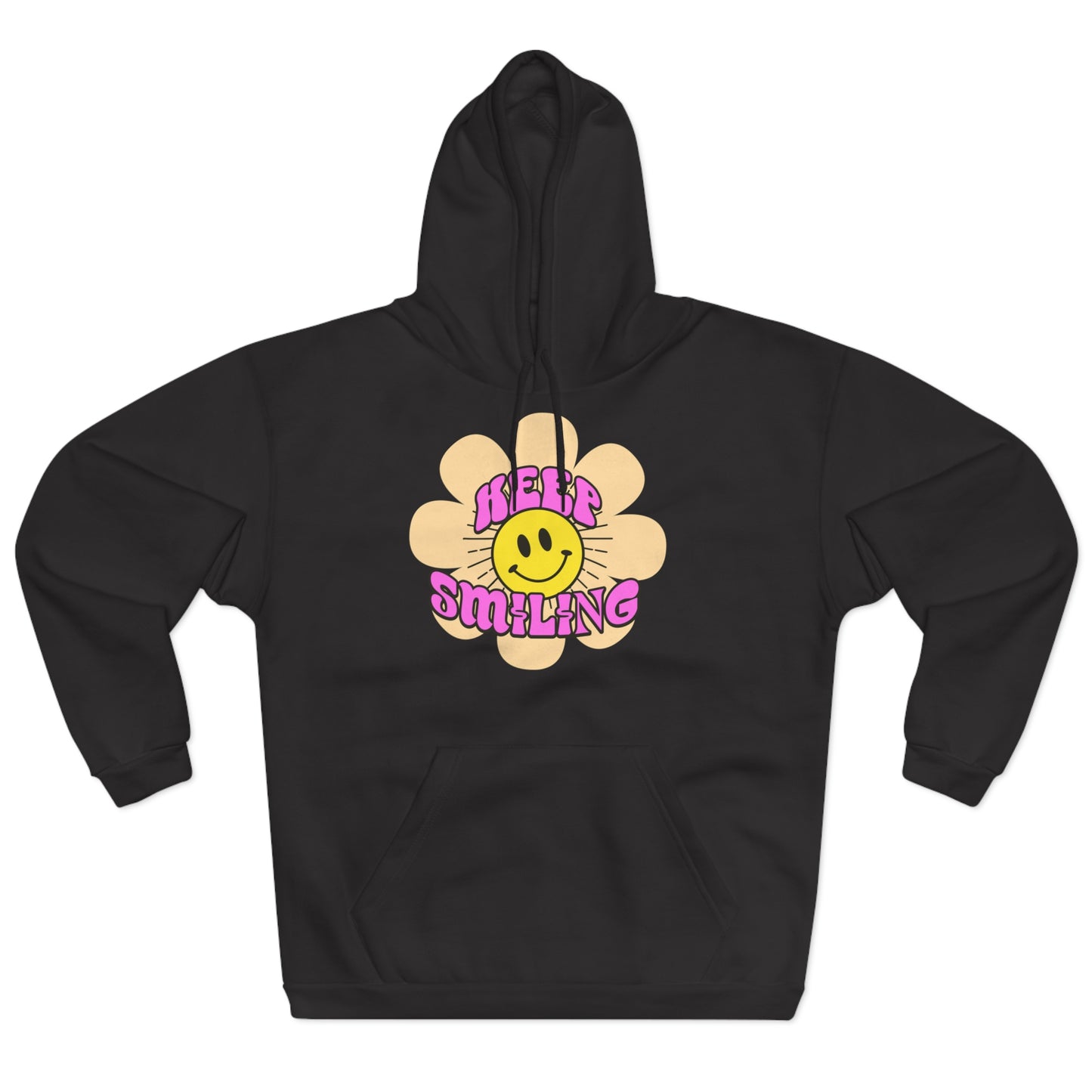 Smilende Solskin Unisex Pullover Hættetrøje | Hyggelig Sweatshirt til Hverdag, Perfekt Gave til Venner, Afslappet Streetwear, Happy Vibes