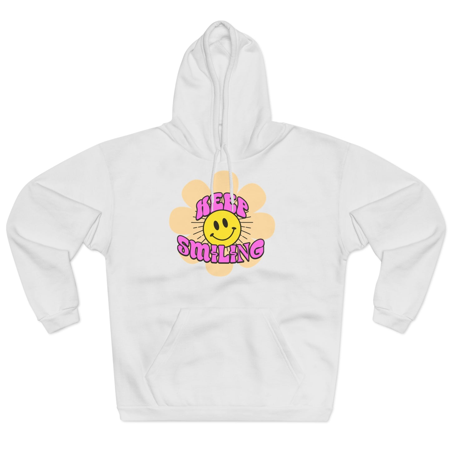 Smilende Solskin Unisex Pullover Hættetrøje | Hyggelig Sweatshirt til Hverdag, Perfekt Gave til Venner, Afslappet Streetwear, Happy Vibes