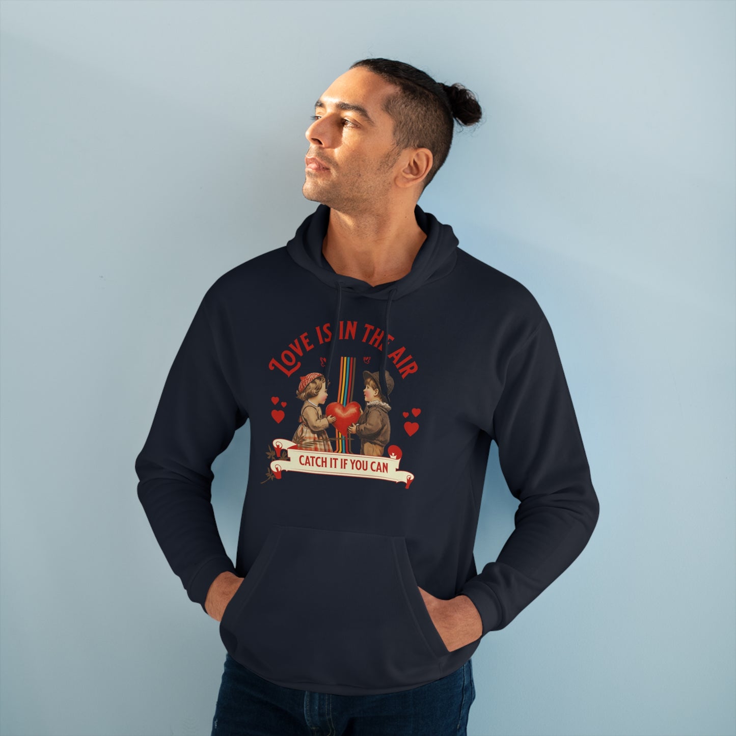 Valentinsdag Sweatshirt, Unisex Pullover, Sød Hættetrøje til Par, Gave til Hende/Ham, Hyggelig Sweatshirt