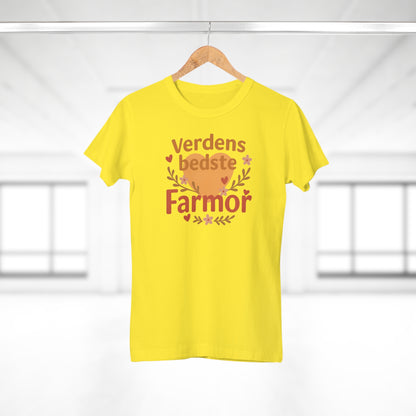 Verdens Bedste Farmor T-shirt – Sødt og Personligt Design | Perfekt Gave til Fødselsdag, Jul eller Mors Dag