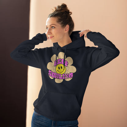 Smilende Solskin Unisex Pullover Hættetrøje | Hyggelig Sweatshirt til Hverdag, Perfekt Gave til Venner, Afslappet Streetwear, Happy Vibes