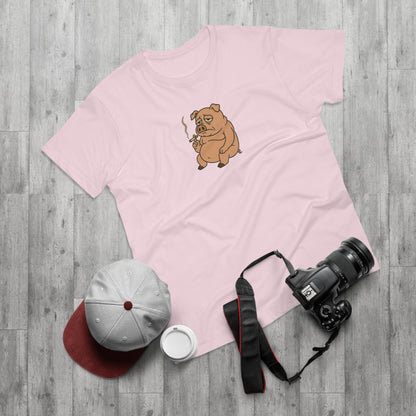 ,,Depressed pig'' t-shirt - deprimeret gris med cigaret | sjov t-shirt | gave