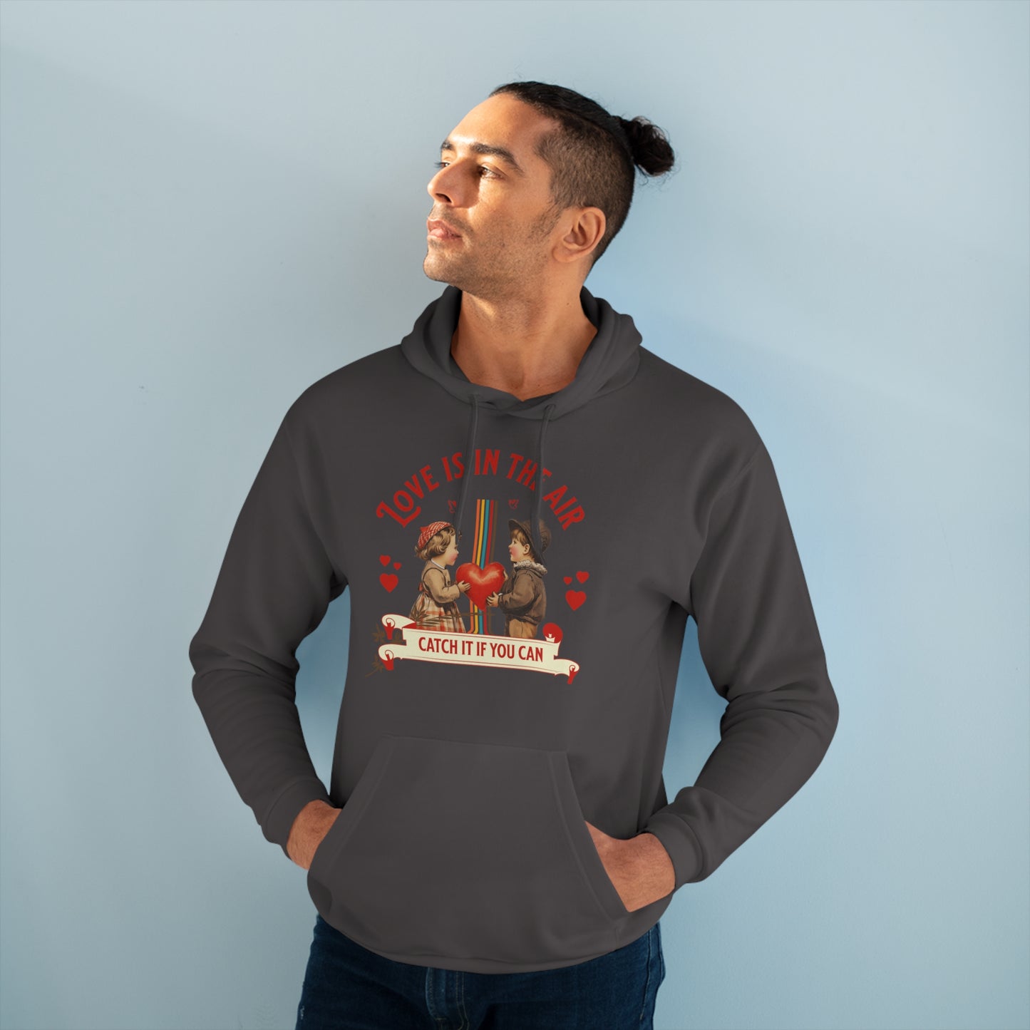 Valentinsdag Sweatshirt, Unisex Pullover, Sød Hættetrøje til Par, Gave til Hende/Ham, Hyggelig Sweatshirt