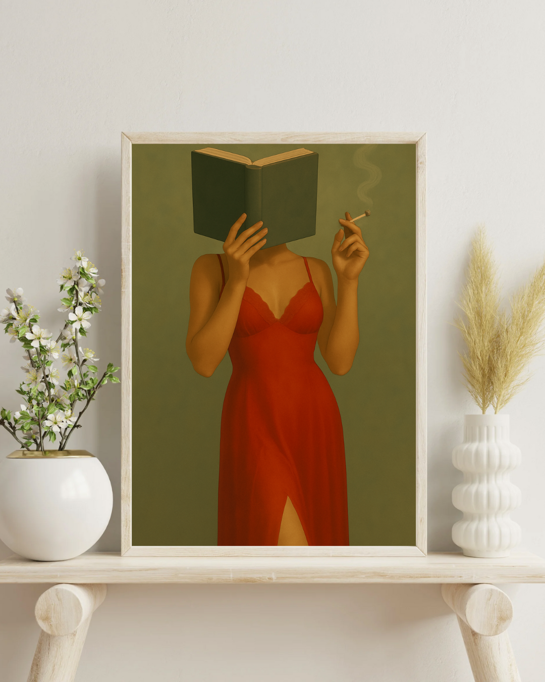 Elegant kunsttryk, vintage bogelsker-plakat, chik soveværelsesindretning, boggave, litterær vægkunst, stilfuld hjemmeæstetik