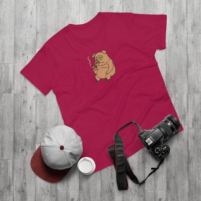 ,,Depressed pig'' t-shirt - deprimeret gris med cigaret | sjov t-shirt | gave