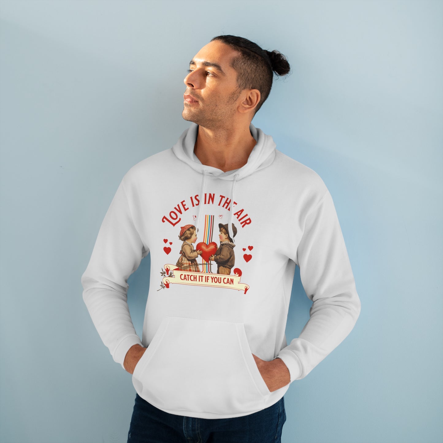 Valentinsdag Sweatshirt, Unisex Pullover, Sød Hættetrøje til Par, Gave til Hende/Ham, Hyggelig Sweatshirt