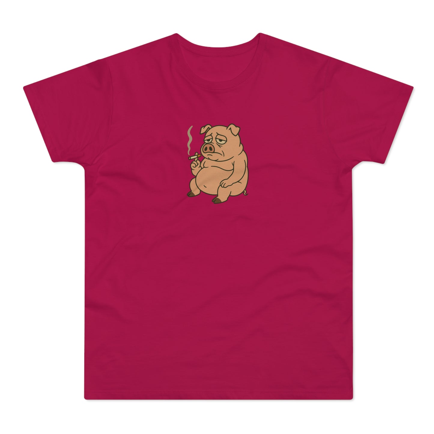 ,,Depressed pig'' t-shirt - deprimeret gris med cigaret | sjov t-shirt | gave