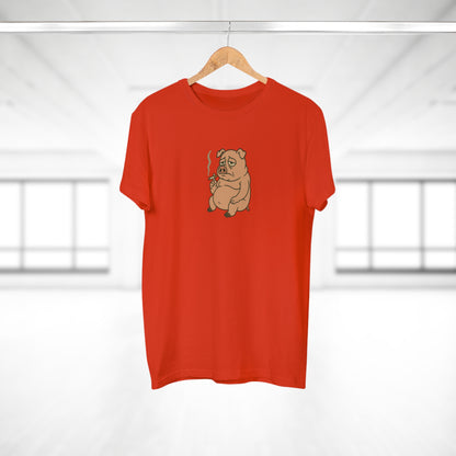 ,,Depressed pig'' t-shirt - deprimeret gris med cigaret | sjov t-shirt | gave