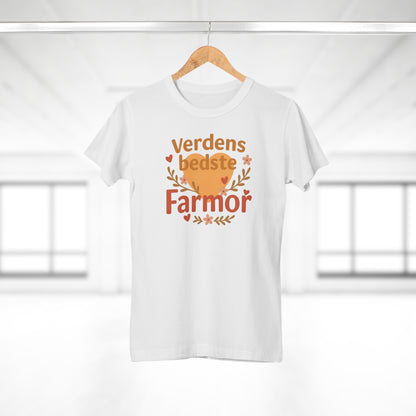 Verdens Bedste Farmor T-shirt – Sødt og Personligt Design | Perfekt Gave til Fødselsdag, Jul eller Mors Dag