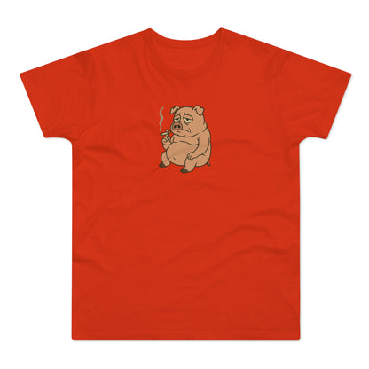 ,,Depressed pig'' t-shirt - deprimeret gris med cigaret | sjov t-shirt | gave