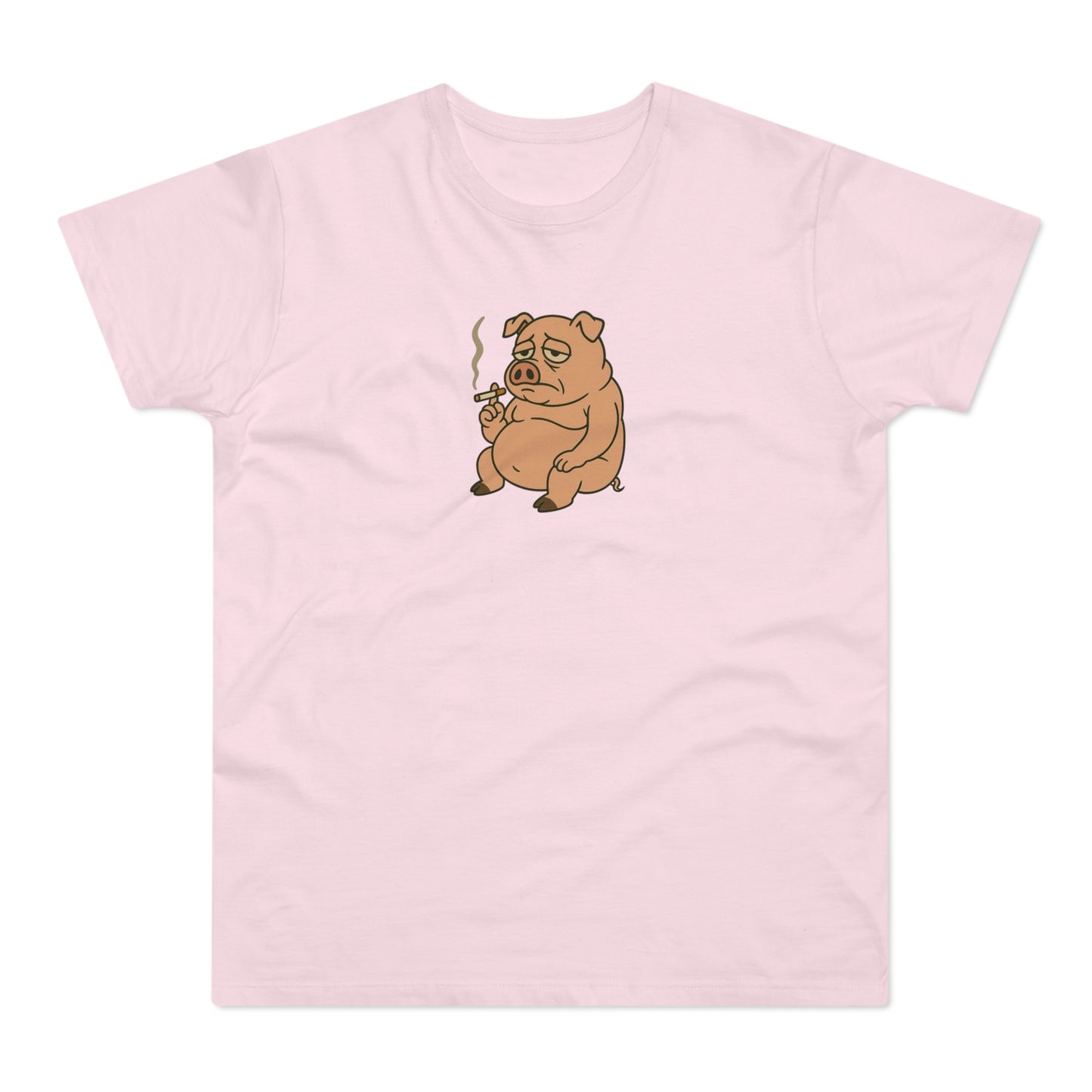 ,,Depressed pig'' t-shirt - deprimeret gris med cigaret | sjov t-shirt | gave