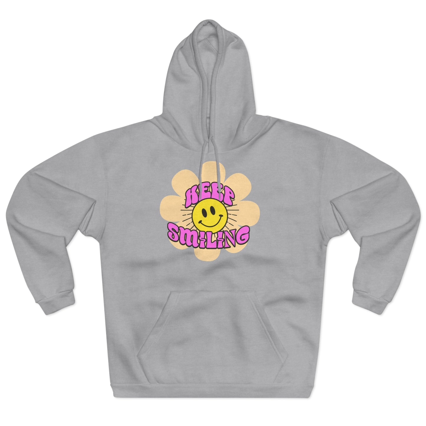 Smilende Solskin Unisex Pullover Hættetrøje | Hyggelig Sweatshirt til Hverdag, Perfekt Gave til Venner, Afslappet Streetwear, Happy Vibes