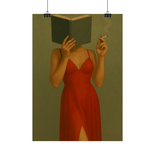 Elegant kunsttryk, vintage bogelsker-plakat, chik soveværelsesindretning, boggave, litterær vægkunst, stilfuld hjemmeæstetik