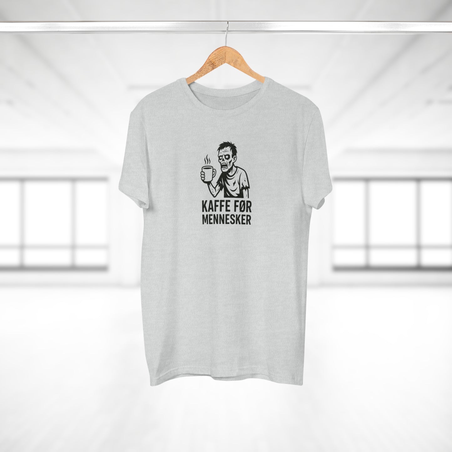 Kaffe før mennesker T-shirt | Sjov zombie T-shirt med humor til kaffeelskere, kollegaer og morgentrætte